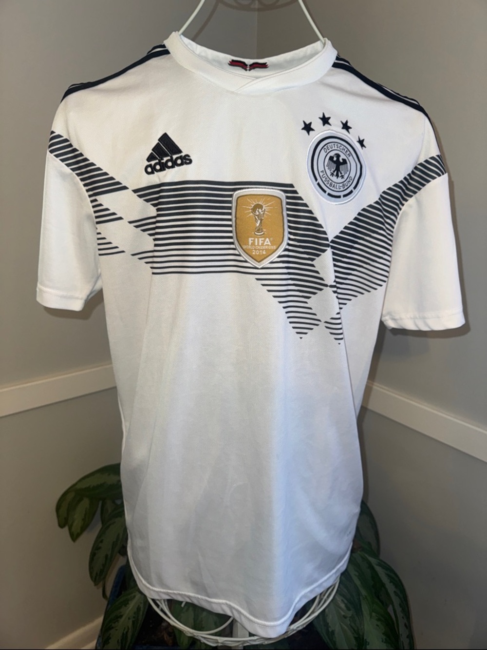 Adidas White and Black Germany World Cup Soccer Jersey EUC